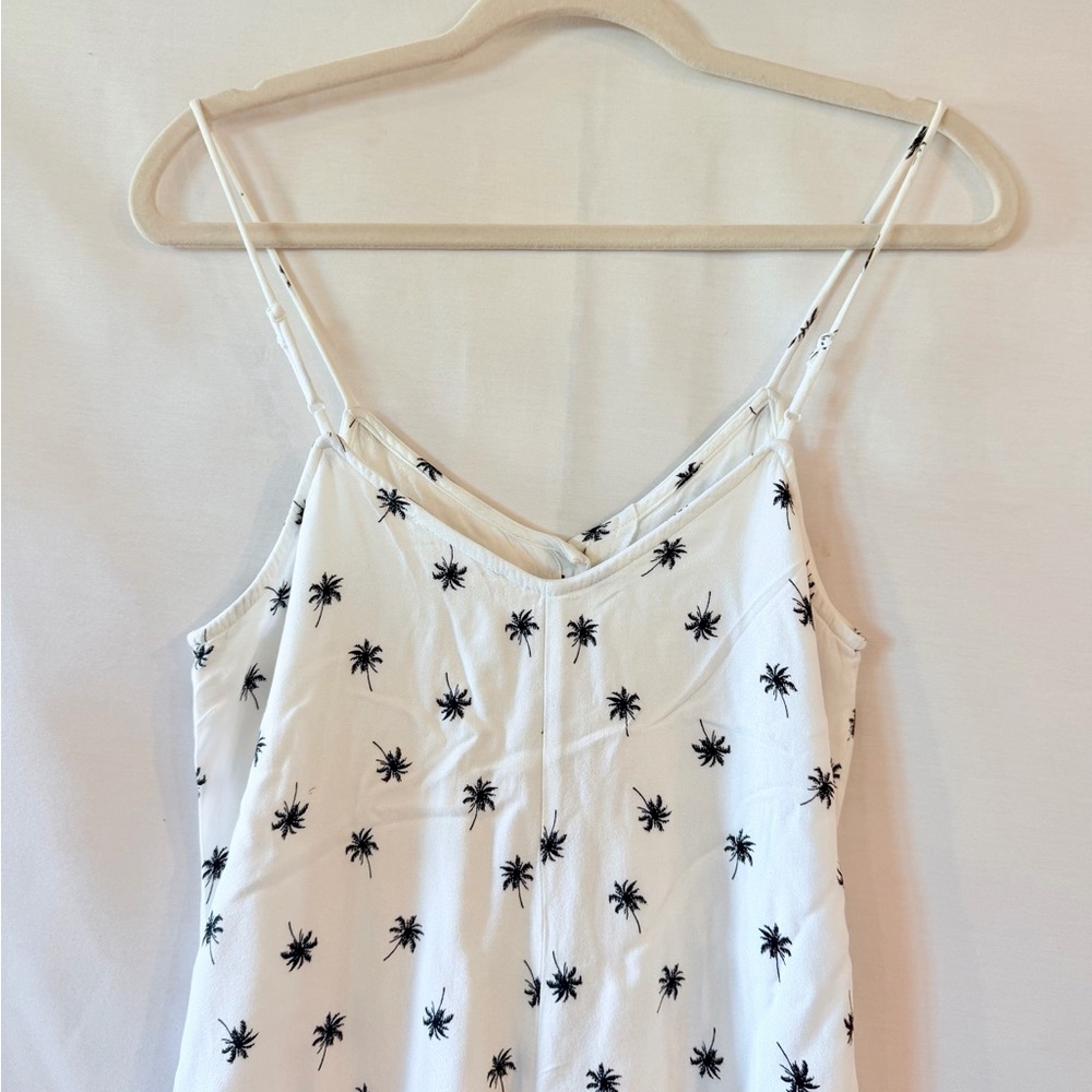 ILLA ILLA White Mini Romper with Black Palm Tree Pattern and Pockets - Picture 4 of 6